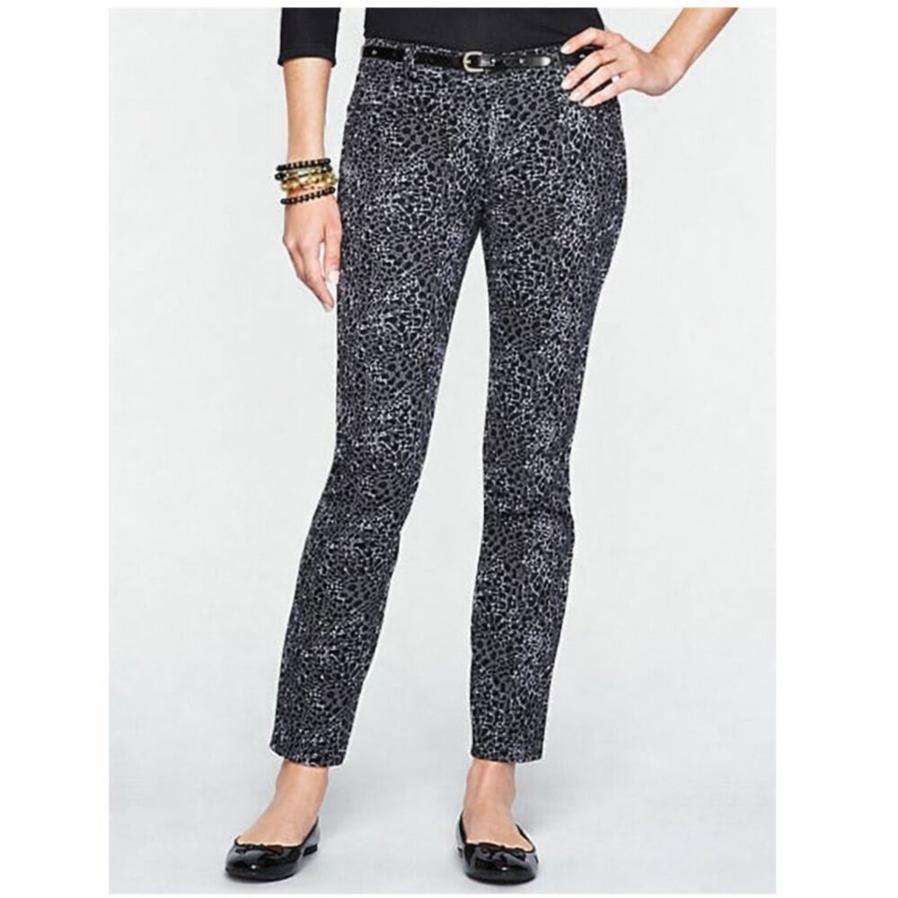 Talbots Jeans Size 4 Leopard Straight Leg NWT